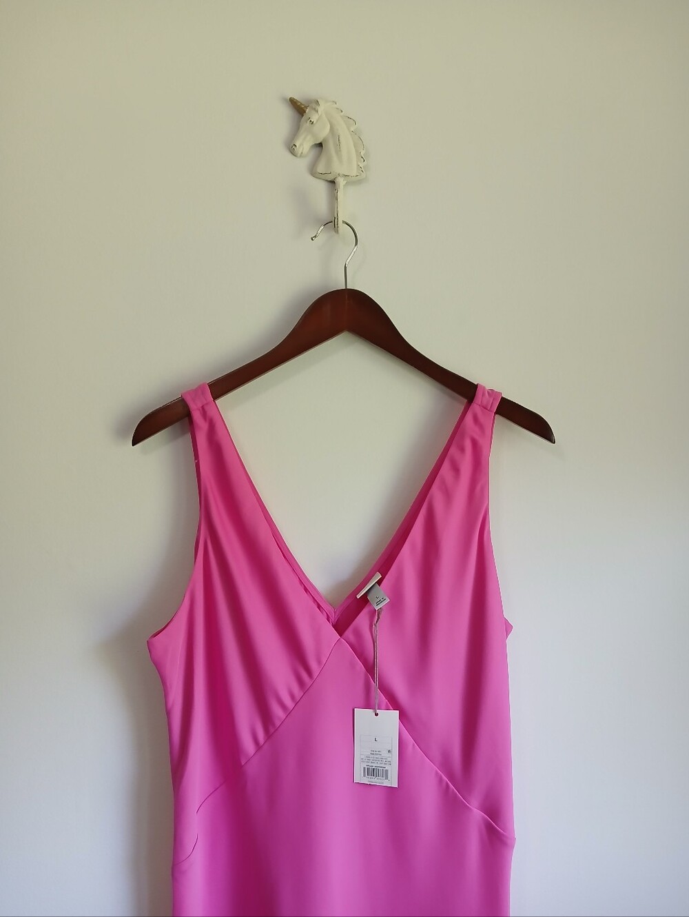 a new day Bright Pink V-Neck Midi Slip Dress - Picture 3 of 7